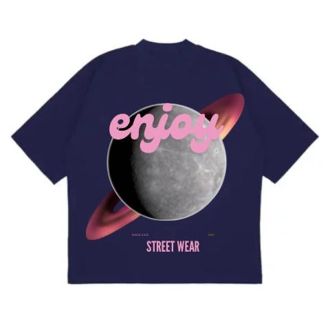 Enjoy t-shirt bleu sombre
